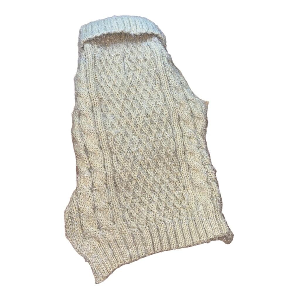 NWOT Dog Sweater Size M Cable Knit‎ Pet Sweater Cozy Neutral Winter